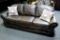 Best Craft sofa with accent pillows, Dakota Peat. Model 3101