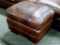 Leather Italia ottoman, Baron Brown. Matches lots 904, 905 and 916.