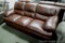 Leather Italia sofa , Baron Brown. Matches lots 904, 905 and 915.