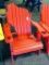 Sunnyside Poly Wisconsin shaped red Adirondack outside chair. Amish built. Composite and stainless