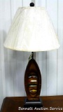 Katy Creek table lamp with boat shaped base and lure accents.