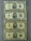 Four $5 silver certificates incl two 1934-A, one 1934-D, one 1953-A