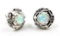 Seller's description states 'white fire opal rose flower stud earrings'.