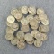 34 Washington silver quarters, mixed dates, unsearched