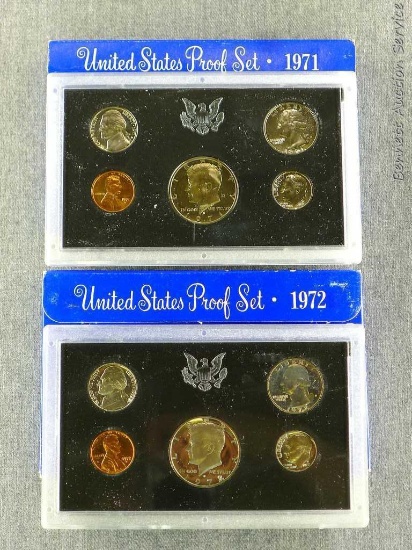 1971 & 1972 U.S. proof sets.
