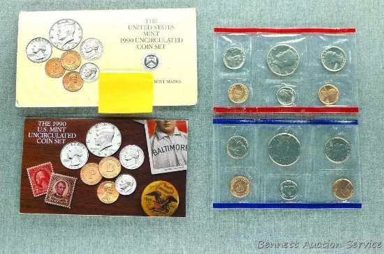 1990 United States Mint Sets, mint marks P & D