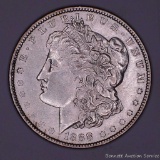 1888 Morgan silver dollar.