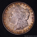 1887 Morgan silver dollar.