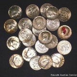 Twenty-three 40% silver half dollars 1964-1969