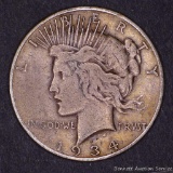 1934 S Peace silver dollar.