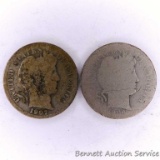 1907 and 1908 Barber or Liberty head silver dimes