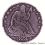 1854 Liberty seated silver half dollar