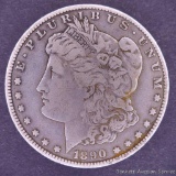 1890 S Morgan silver dollar.
