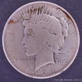 1924 Peace silver dollar.