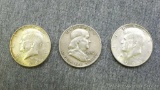 Three silver Half dollars