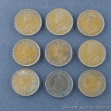 9 Canadian large cents, mixed dates