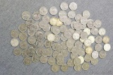 100 Canadian quarters, some silver