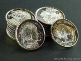 Fifteen 1 oz silver rounds, .999 fine. Buffalo nickel style. Pleasant toning from peacock blue to