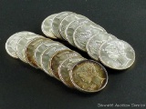 Fifteen 1 oz silver rounds, .999 fine. Mercury dime style. Pleasant toning on some pieces, light to