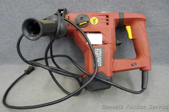 Chicago Electric 1-1/8" SDS rotary hammer with case. Item no. 69274. Runs.