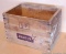 Cool looking wooden crate once held Brazilian roast beef by Armour. One end has U.S. inspected &