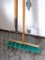 Well made pitch fork with a solid, smooth handle is 5' tall; push broom is nicer than most and has