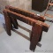 Pair of sturdy wooden saw horses are 3' wide x 2' high.