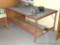 Steel framed work table is very sturdy and measures 6' x 3-1/2' x 32