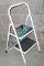 Sturdy steel two step stool stands 36