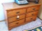 Nice sized solid wood six drawer dresser is in very good shape. All drawer slide as they should.