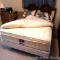 Full size bed includes Serta Pebblestone pillowtop mattress and box spring, which is in very good