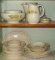 Daisy pattern serving bowls, pitcher; One serving bowl advertises 'Kostner Bros. Medford, Wis.';