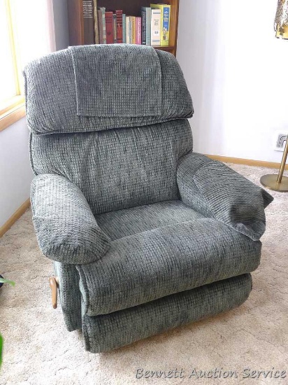 La-Z-Boy rocker recliner in very good condition. Nice sized chair is fairly firm and comfortable.