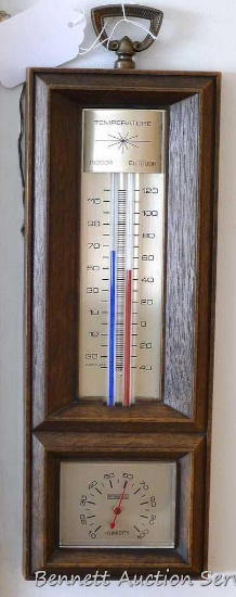 Springfield weather station includes indoor/outdoor temperature and humidity gauge. 16" x 5".