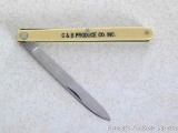 Unsharpened and unused promotional melon knife made in Germany by Murcott. 8-1/2