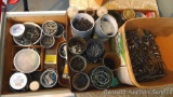 Assortment of screws, nails, bolts, more. Bolts are 1