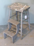 Homemade wooden step stool is 9