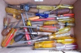 Assortment of flat blade and Phillips screw drivers. Longest is 10