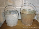 Charming old galvanized pails stand 10