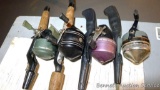 South Bend, Zebco, Shakespeare and other fishing rods up to 6' long; reels by Shakespeare, South