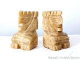 Carved stone Aztec bookends stand 5