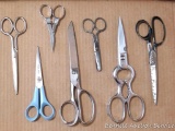 Seven pair of scissors - great for an office or sewing room. Scissors by Fuller Brush Company,