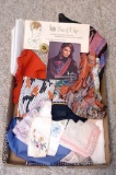 Assortment of ladies handkerchiefs and scarves - silk and other.