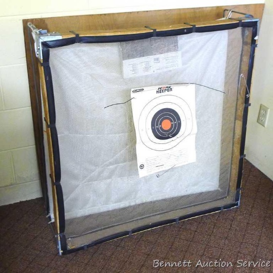Archery target holder with extra targets. Approx. 36" x 10" d x 36".