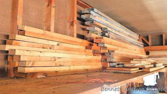 Assorted sizes (mainly 2" x 4") of rough sawn and planed lumber up to approx. 12'.