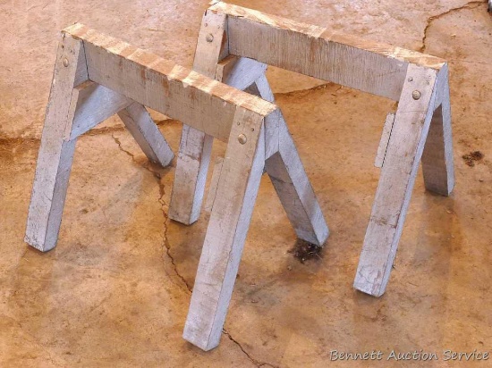 Pair of sturdy sawhorses each measure 20" x 17" high.