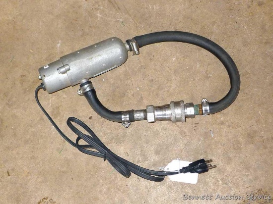 120 volt 850 watt coolant circulator pump with quick connect fittings. Good for preheating