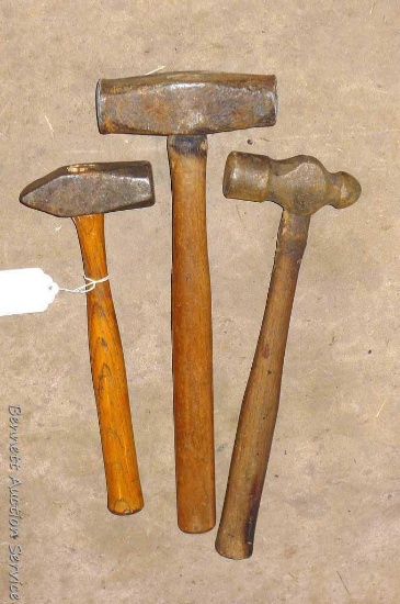 Three hammers up to 17" incl. True Temper ball peen, nice cross peen and short sledge.