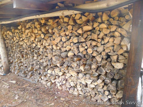 Approx. 12 face cords of two year old firewood, approx. 99% hardwood. Cut in winter.