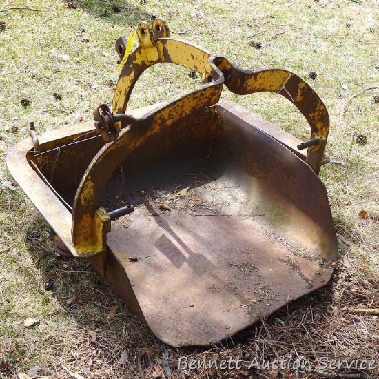 Stockland Hydro-Scoop Model A1 3 point dump scoop. Bucket is approx. 2-1/2' square.